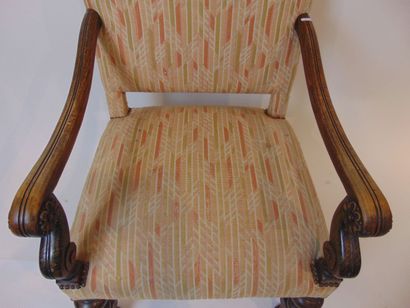 Fauteuil paillé à dossier ajouré, travail...