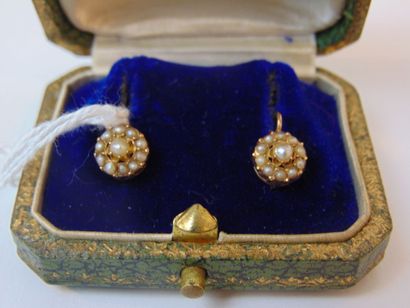 Pair of earrings in 18 carat yellow gold...