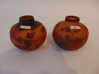 GALLÉ [d'après]
Fausse paire de vases-boules...