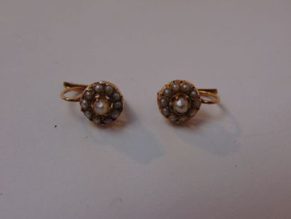 Pair of earrings in 18 carat yellow gold...