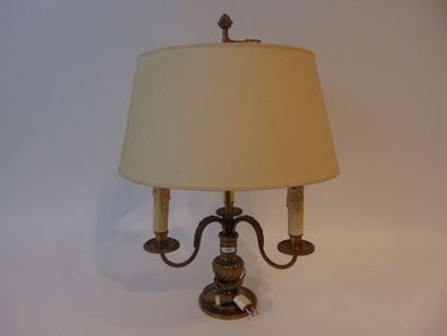 A neoclassical three-armed table lamp, 20th...