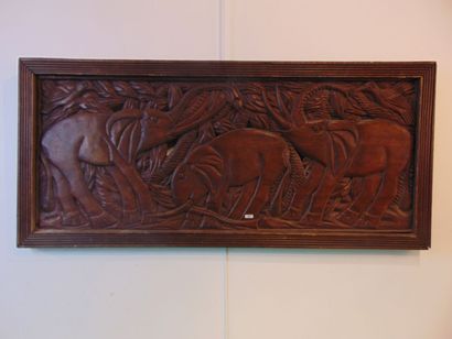 Bas-relief with elephants, 20th century,...