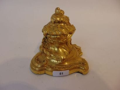 Encrier de style Rocaille, XIXe, bronze finement...