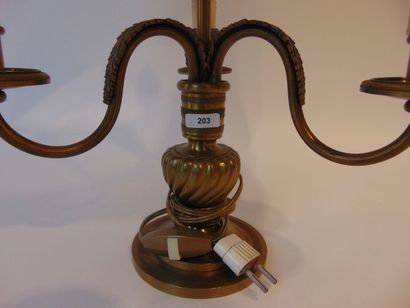 A neoclassical three-armed table lamp, 20th...