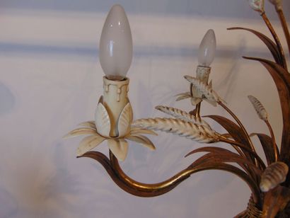 Lustre en gerbe de blé à cinq bras de lumière,...