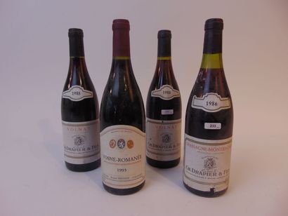 BOURGOGNE
Red, four bottles :

- (CHASSAGNE-MONTRACHET),...