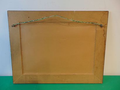 Miroir rectangulaire, XXe, bois, 57,5x73,5...
