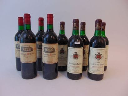BORDEAUX
Rouge, neuf bouteilles : 

- (-SUPÉRIEUR),...