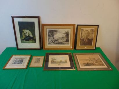 Lot d'estampes, sept pièces [altérations...