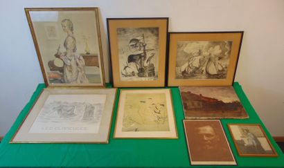 Varia de tableaux, estampes, reproductions,...