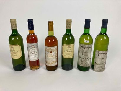 BORDEAUX
Lot de six bouteilles :

- Mouton-Cadet,...