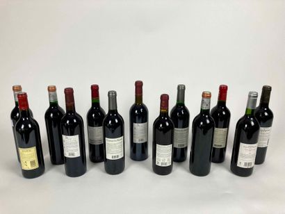 BORDEAUX
Lot de treize bouteilles (rouge)...