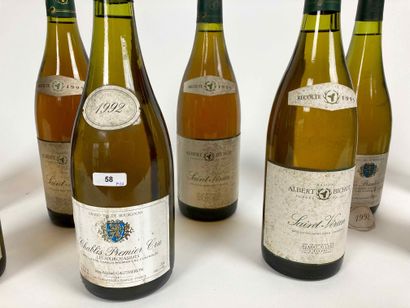 BOURGOGNE
Lot de dix bouteilles (blanc) :

-...