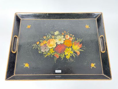 Oval basket and small rectangular table with...