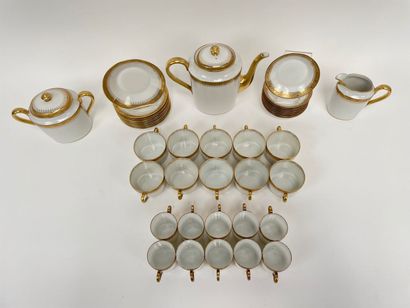 LIMOGES
Part of a white and gold tea set,...