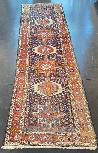 Old Persian gallery carpet with medallions...