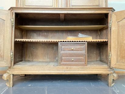 Double-glazed sideboard with four doors,...