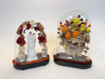 Virgin and Child and fruit basket under globes,...