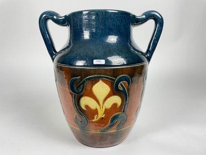 Large vase, early 20th century, glazed ceramic,...