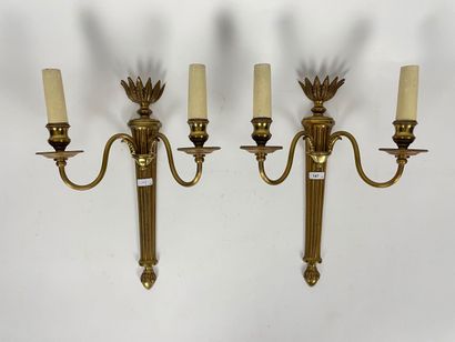 Pair of Louis XVI style sconces with two...