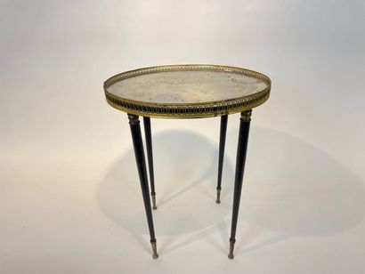 A round sofa with a mirror back, 20th century,...