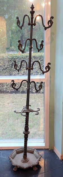 Coat rack with four pairs of chimera pegs,...