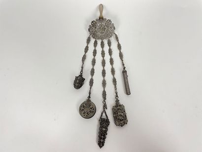 Lot of three costume jewelry (chatelaine,...