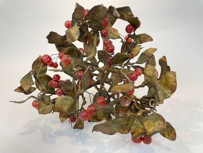 Small cherry branch chandelier with six lights,...