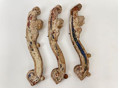 Suite of three console elements with angel...