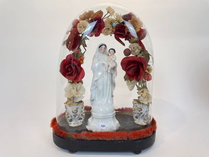 Virgin and Child and fruit basket under globes,...