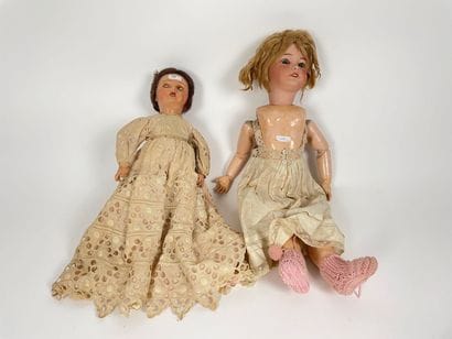 Two antique dolls called sleepers, mark [S.F.B.J...