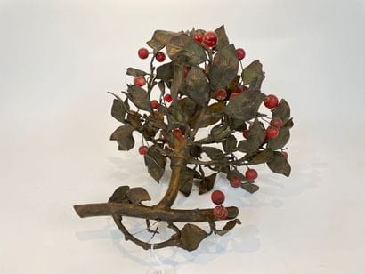 Small cherry branch chandelier with six lights,...