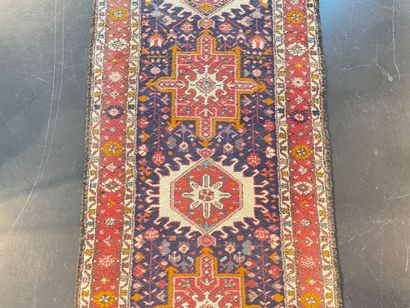 Old Persian gallery carpet with medallions...