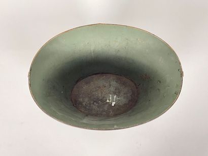 Oval basket and small rectangular table with...