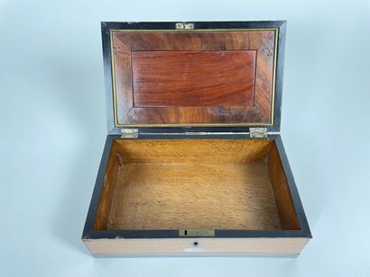 Sewing box, 19th century, wood veneer, l....
