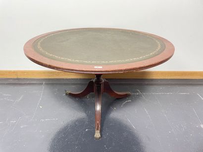 English round coffee table with tripod base,...