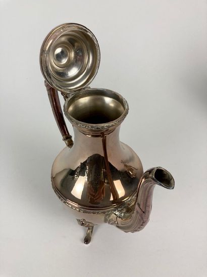 Neoclassical quadripod coffee and tea tray,...