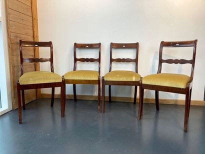 Suite of four Louis-Philippe chairs with...