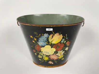 Oval basket and small rectangular table with...