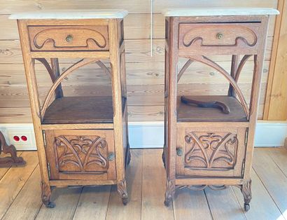 Art Nouveau period bedroom, circa 1900, molded...