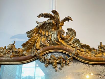 Rocaille mirror, 19th century, stuccoed and...