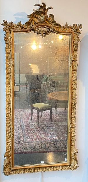 Rocaille mirror, 19th century, stuccoed and...