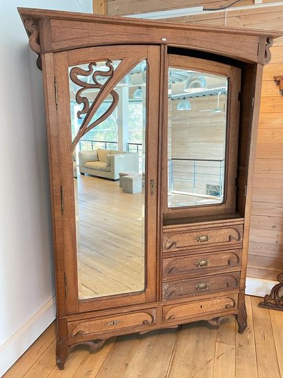 Art Nouveau period bedroom, circa 1900, molded...
