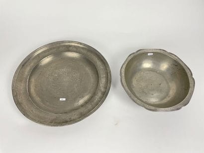 Large hollow dish and basin, probably 18th...