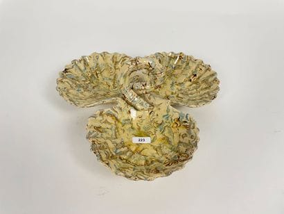 APT
Beggar's dish with triple conch, 19th-20th...