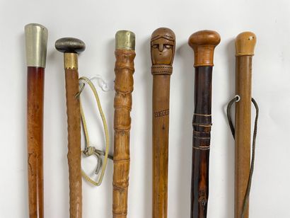 Lot of six antique canes [wear/slight al...