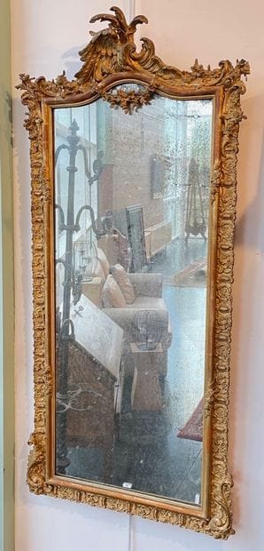 Rocaille mirror, 19th century, stuccoed and...