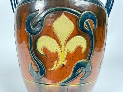 Large vase, early 20th century, glazed ceramic,...