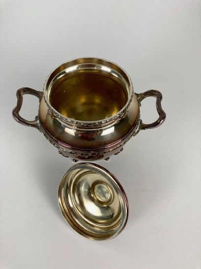 Neoclassical quadripod coffee and tea tray,...