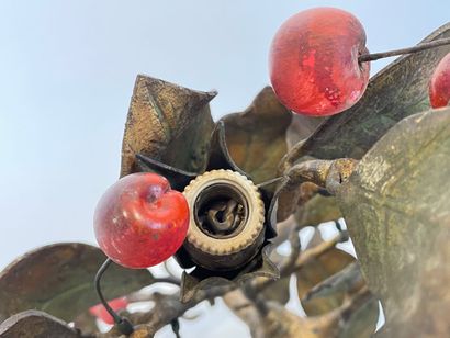 Small cherry branch chandelier with six lights,...